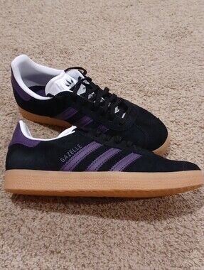 Adidas Gazelle sneakers in a black and purple suede colorway Womens Size 5.5